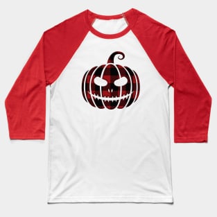 Buffalo Plaid Jack-O-Lantern Baseball T-Shirt